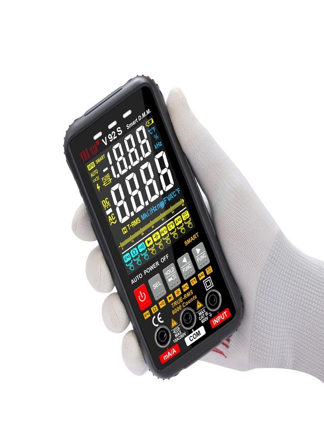 VAR TECH V 92 S Smart Digital Multimeter True RMS Fully Auto 6000 Counts HD Display, 600 V AC DC 10 A AC DC, Resistance Frequency Continuity Capacitance Temperature tests with NCV - Image 2